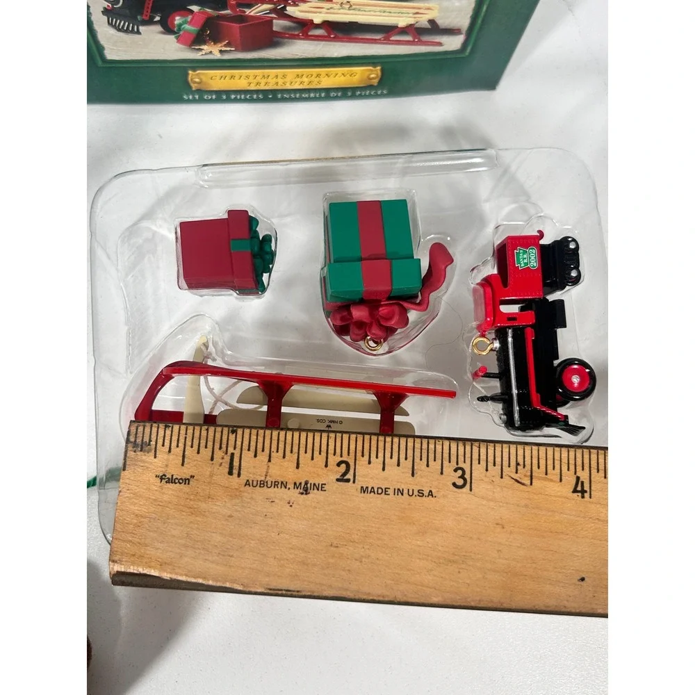 Hallmark Keepsake Ornaments Santa's Sleigh 2001 & Christmas Morning Treasures